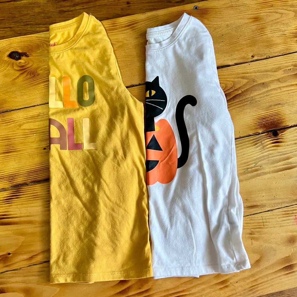 Cat & Jack Bundle Long Sleeved Shirts Halloween and Fall
